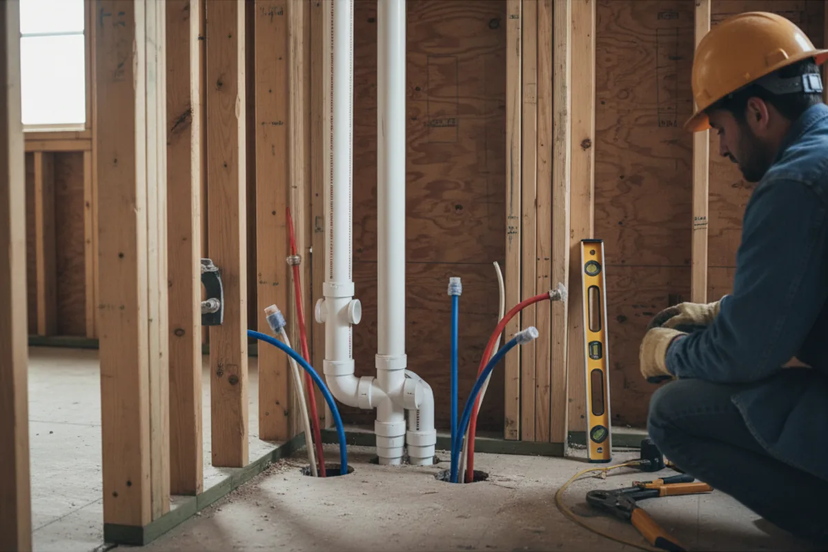 Drain and supply rough-in during Leak Detection in Manchaca